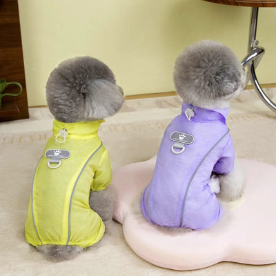 Summer Pet Clothes 4-Leg Pants Thin & Breathable-Cat Dog Sun Protection Outfit for Teddy Schnauzer Bichon Puppy UV Defense Wear