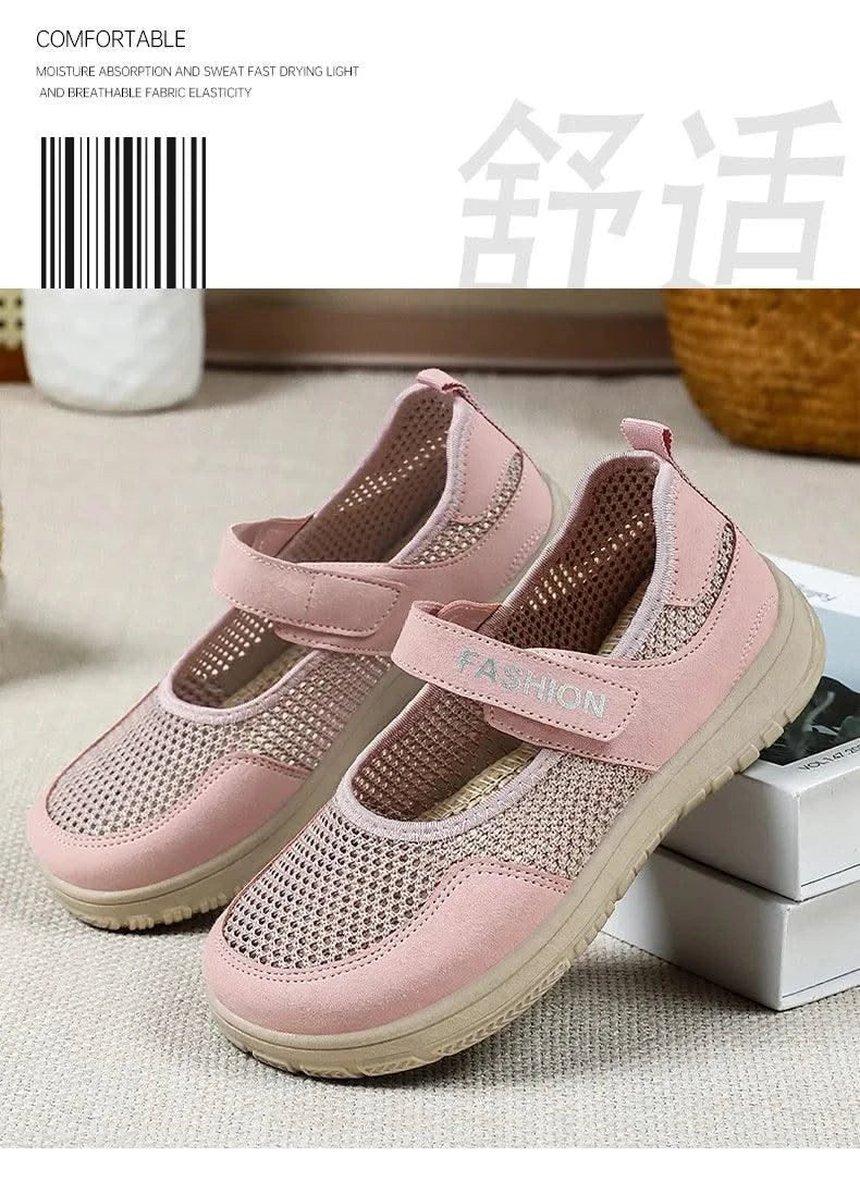 Women's Plus Size Wide Width Sandals Soft Sole Comfortable Mom Shoes Breathable Fabric Spring No Slip Chubby Feet Casual Walking