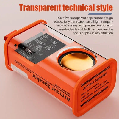 Bluetooth Speaker New Transparent Mech Audio TWS Two-Machine interconnection Rhythm Breathing Light 360° Stereo Surround