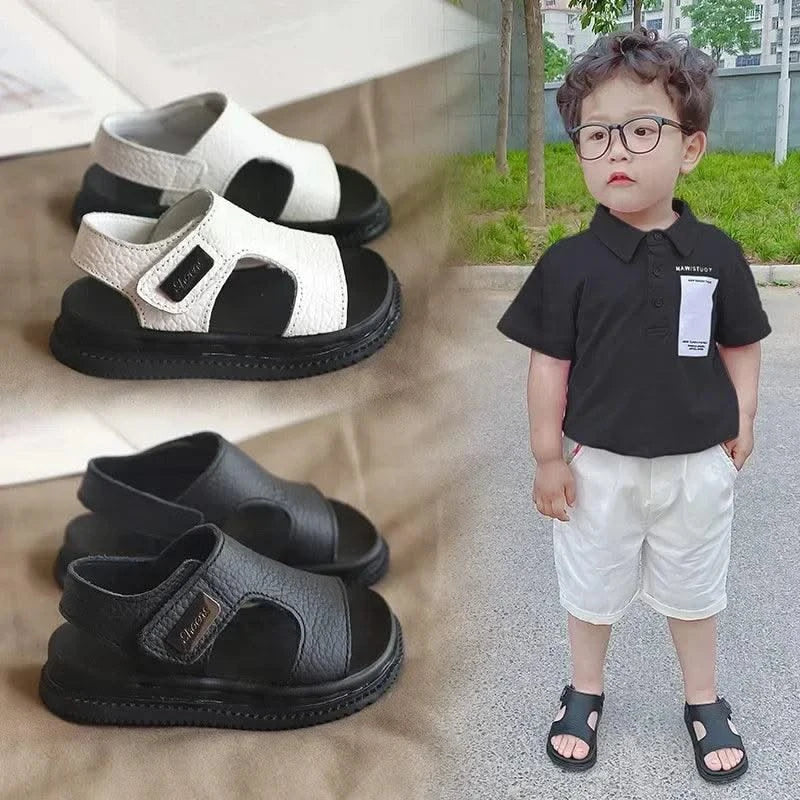 Children's Sandals Fashion Boys' New Summer Middle and Small Children's Soft Sole Baby Anti slip Open Toe Beach Shoes