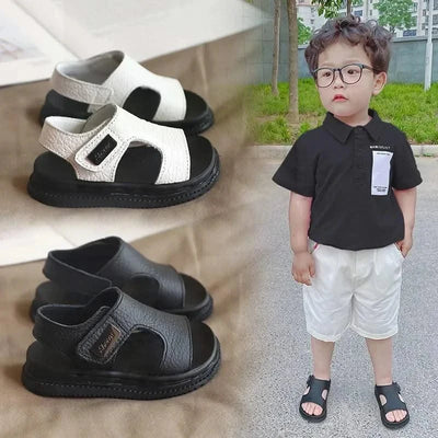 Children's Sandals Fashion Boys' New Summer Middle and Small Children's Soft Sole Baby Anti slip Open Toe Beach Shoes