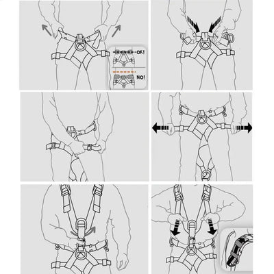 Climbing Harness Five-point Safety Belt With Adjustable Buckles Hunting Harness Fall Harness Detachable For Tree Climbing
