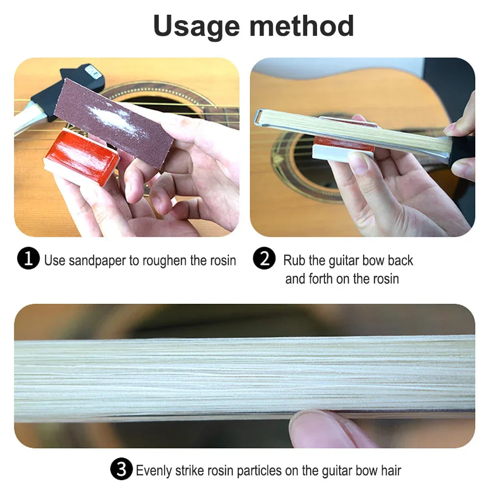 Guitar Bow A/B Double Sided Design Pull Strings& Plug Strings Imitate Violin Cello Sound Small Durable Bow Build in Guitar Picks