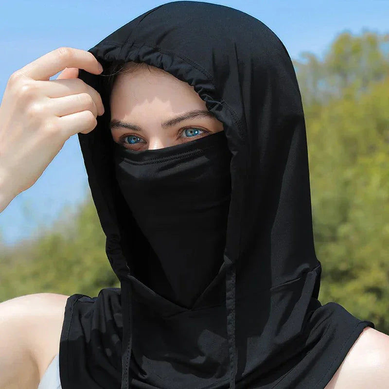 Summer Hats For Women Sunscreen Outdoor Anti UV Cycling Beach Hat Female Floppy Foldable Ladies Hat Sunhat Ice Silk Face Cover