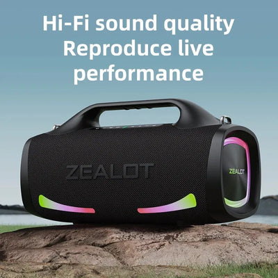 ZEALOT-S79 Speaker Party Portable Speaker with Bluetooth 5.2, Portable Handle, 24-Hour Playtime, for Party, Camping