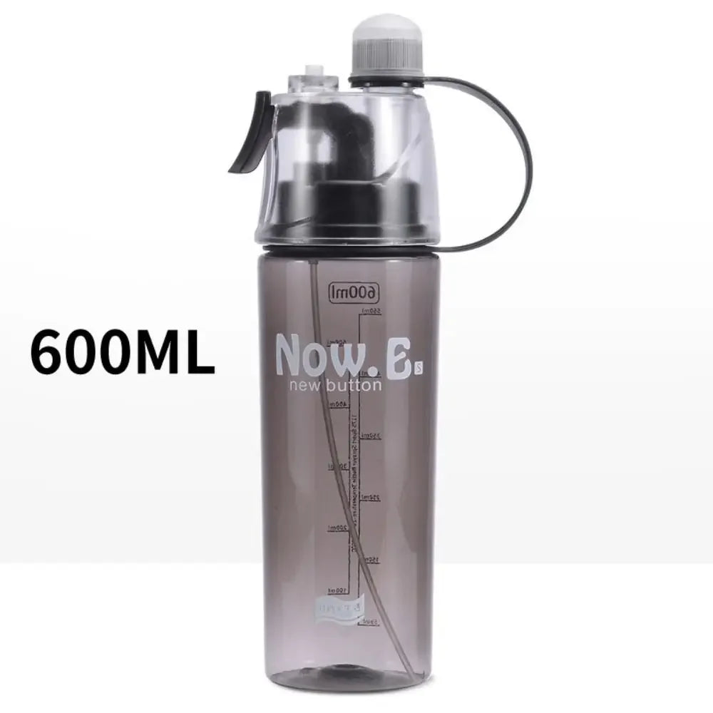 Creative With Straw Water Bottle Spray Drinkware Drink Spray Cup Portable 600ML Spray Water Bottle Travel