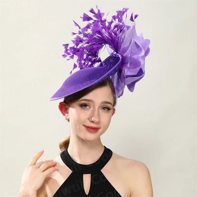Royal Ascot Big Fascinator Derby Hat Women Kentucky Derby Headpiece Flower Wedding Fascinators Hats Hair Clip Ladies Chapeau