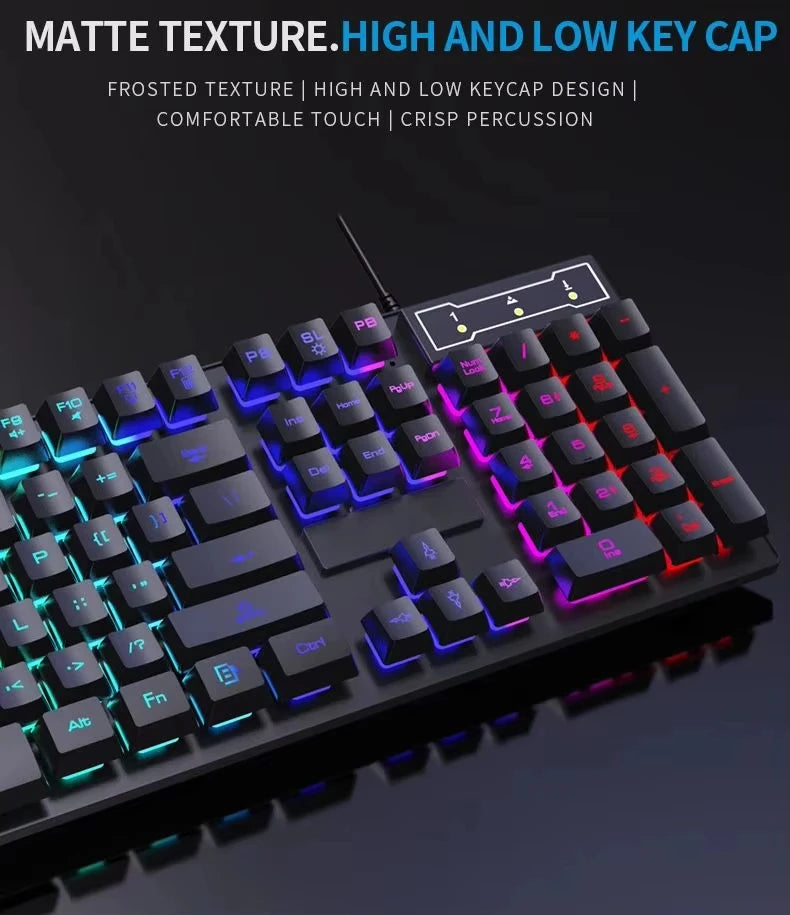 Mechanical Keyboard Wired Gaming Keyboard 104 Keys RGB Backlit Receiver for Laptop Desktop Ergonomics Keycap PC Accessories