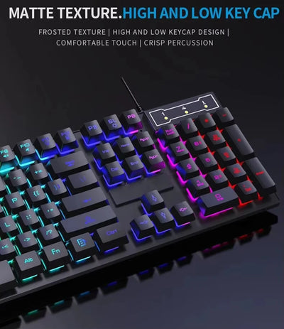 Mechanical Keyboard Wired Gaming Keyboard 104 Keys RGB Backlit Receiver for Laptop Desktop Ergonomics Keycap PC Accessories