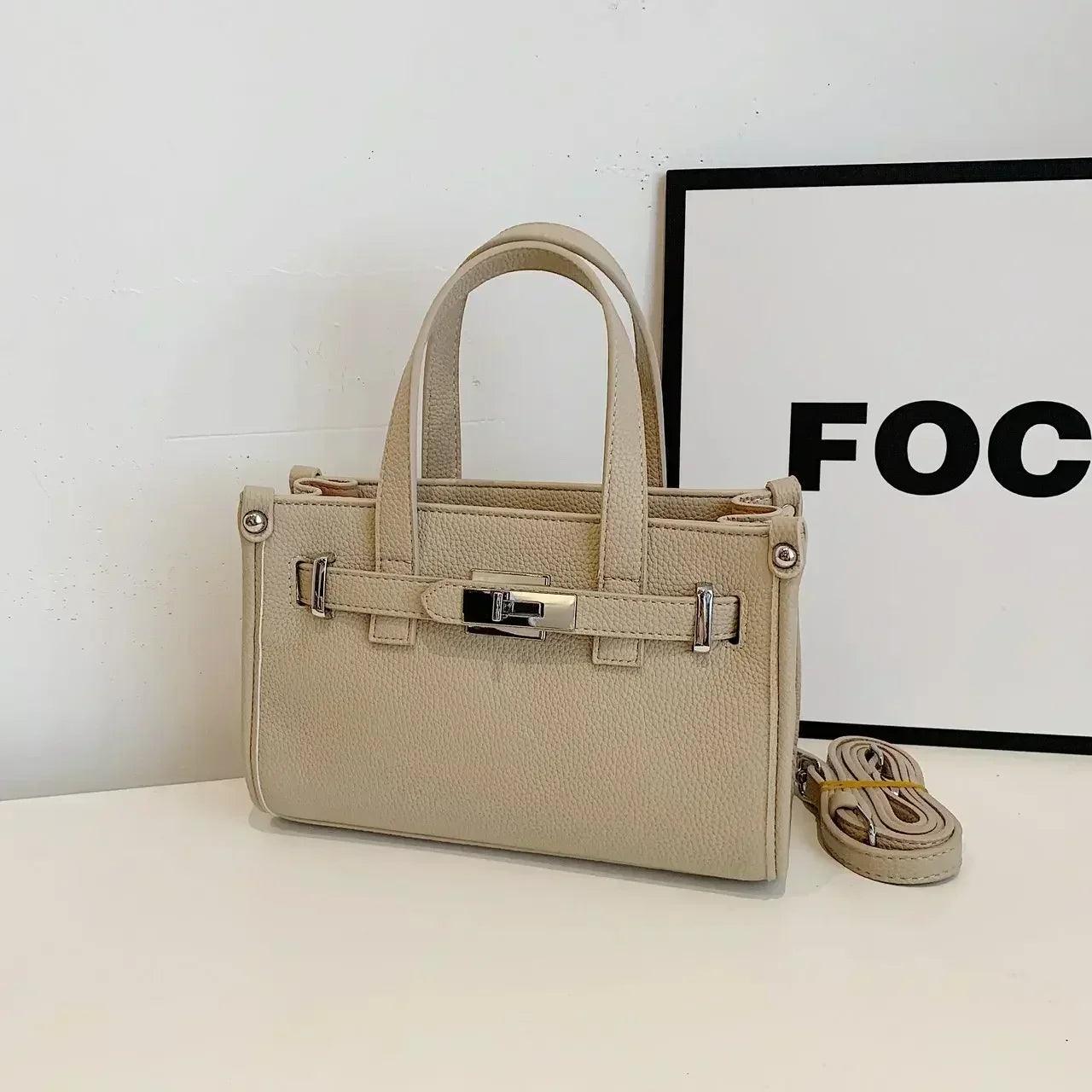 Designer ladies tote bag with leather handles elegant crossbody shoulder for work and travel
