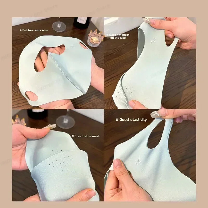 Women Full Face UV Protection Mask 3D Ice Silk Sunscreen Breathable Lightweight Summer Outdoor Sports Comfort Fit mask for men