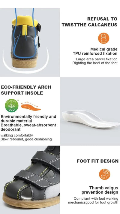 Orthopaedic Sandals for Kids and Toddlers | Children's Corrective Shoes for Flat Feet, Tiptoe Walking, High-Top Ankle Support