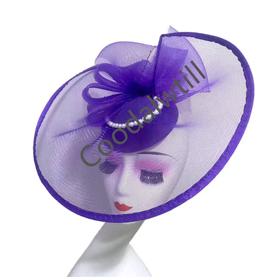 Large Flower Feather Hat Fascinator Headband Women Wedding Party Tea Headpiece Royal Ascot Prom Chapeau Cap Ladies Bride Pillbox