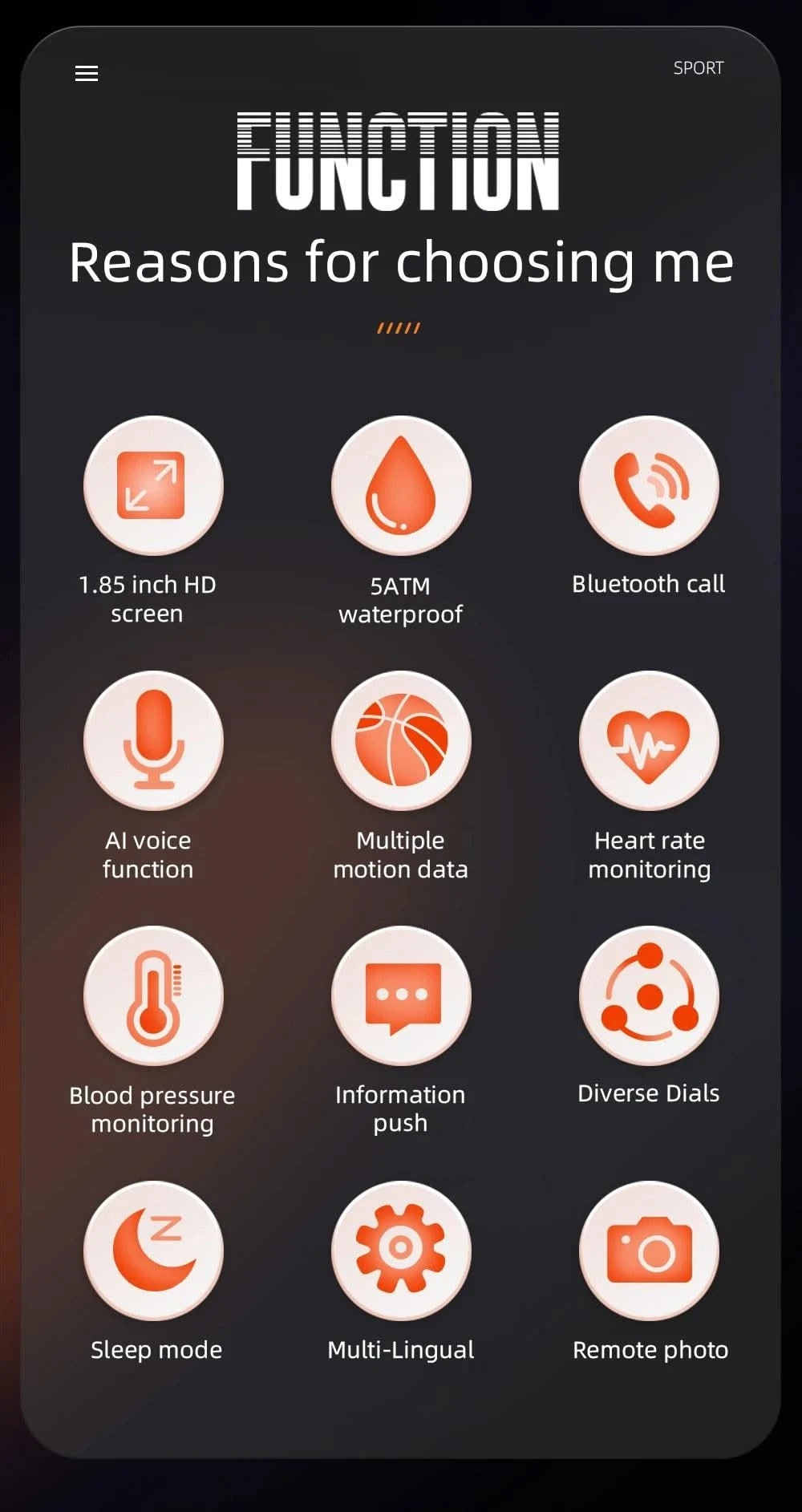 LOKMAT OCEAN 2 Pro Smart Watch Waterproof Bluetooth Calls Smartwatches 1.85 inch Touch Screen Heart Rate Monitor Fitness Tracker