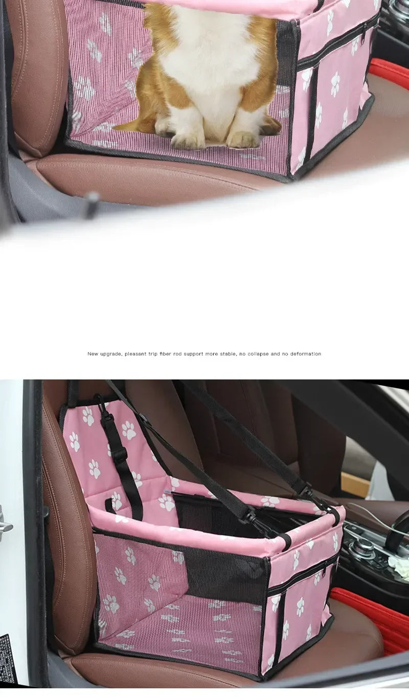 Pet Dog Car Carrier Seat Bag Waterproof Basket Folding Hammock Pet Carriers Bag For Small Cat Dogs Safety Travelling Mesh