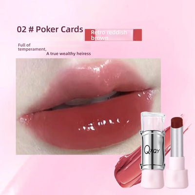 QXQY GLOSSY JELLY LIPSTICK - Mirror Shine, Moisturizing & Long Lasting, Nude Lip Gloss for Plump Brightening Lips (No Makeup Loo