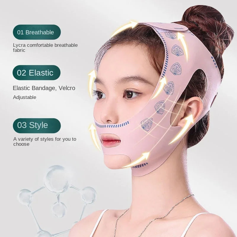 Face slimming bandage v face lifting tighten facial nasolabial folds double chin to improve sleep facial engraving mask lifting