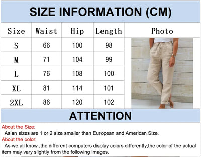 2025 Women's New Cotton And Linen Trousers Women's High Waist Elastic Casual Trousers Fashionable Street Breathable Loose Pants