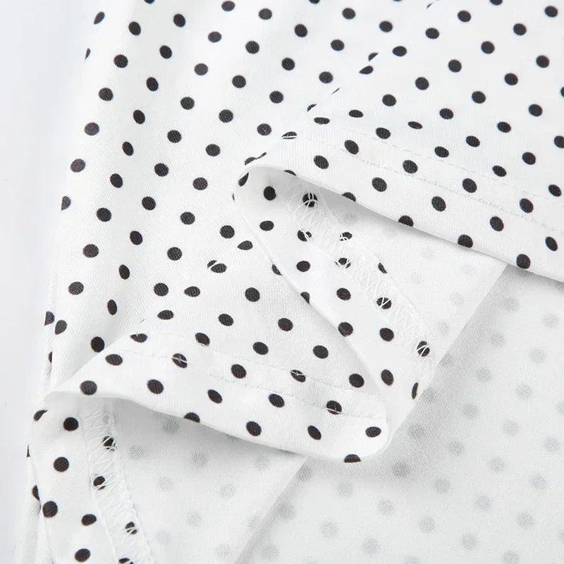 Sleeveless short dot print women dresses slim fit elegant simple office lady trendy clothes