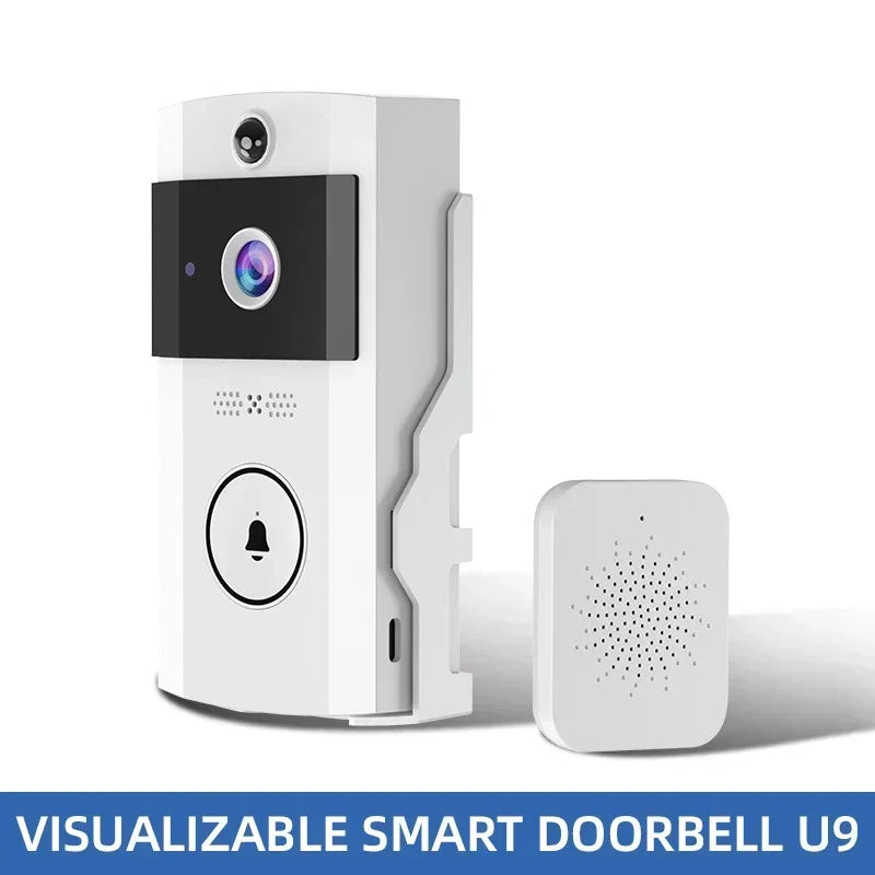 Outdoor Wireless Doorbell with Solar Cover Camera Wifi Digital Door Peepholes Waterproof Smart Home Intercom Video Eye Ring Bell