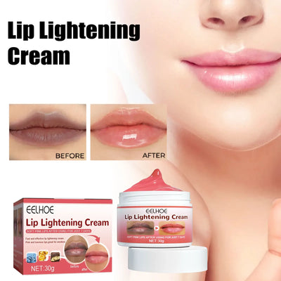EELHOE Lip Lightening Cream Moisturizing Balm Whitening Brightening Nourishing Lipstick Remove Dark Lip Care Bleaching Cream 30g
