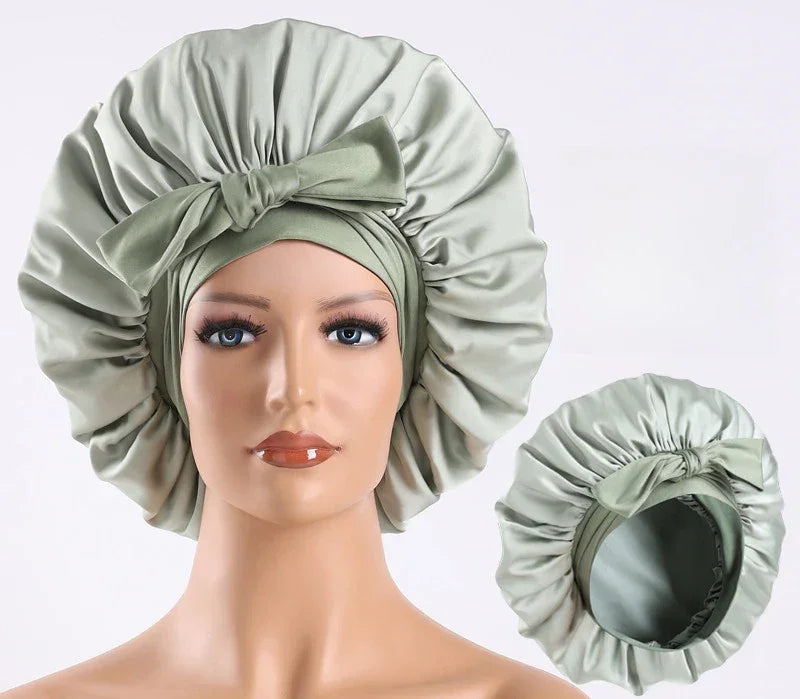 Satin Bonnet Silk Bonnet Adjustable Bonne For Sleeping Hair Bonnet With Tie Band Bonnets For Women Men
