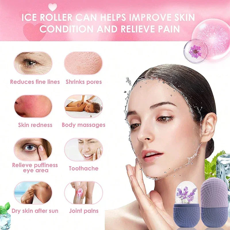 Face and Eye Ice Roller, Face Beauty Ice Roller, Facial Ice Massage Beauty Silicone, Reusable Leakproof Skin Care Tool