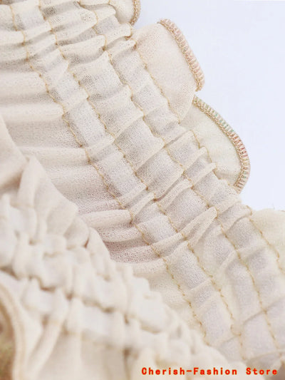 French Style Floral Lace A- Line Skirt Spring Autumn Women's New Style Ruffled Skirt Printed Half-length Skirt Polyester Fibe