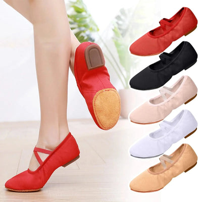 Canvas Ballet Shoes Women | Gymnastics Shoes | Elastic Bandage Split Sole Shoes