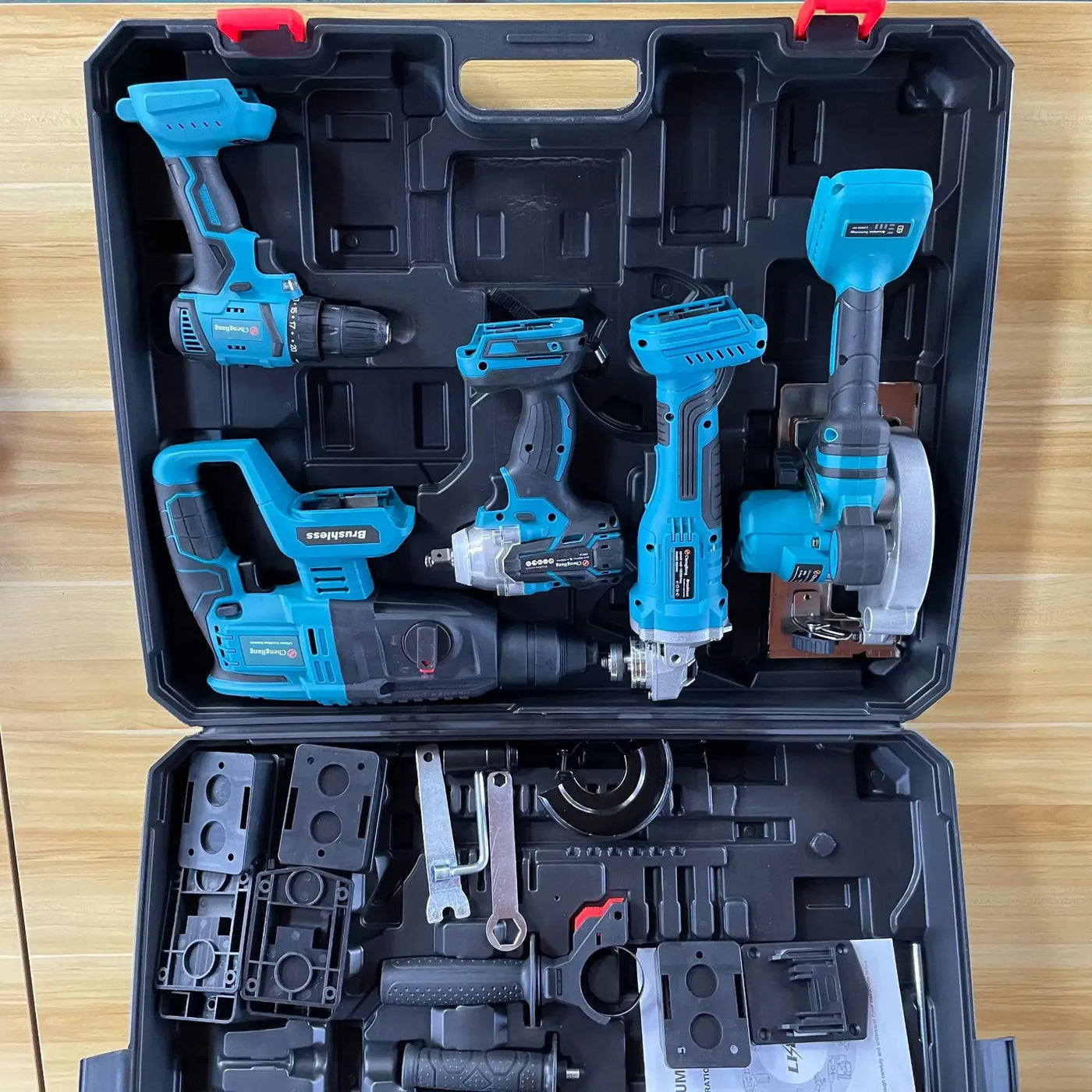 Power Tool Kit Electric Hammer Impact Drill Brushless Angle Grinder Cordless Wrench Portable Circular Saw Combination Tool Kit