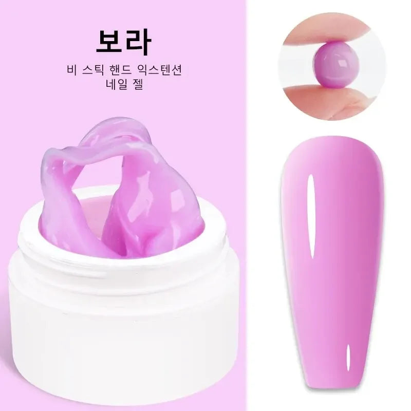 LIMEGIRL 15g Solid Nail Extension Gel Non Stick Hand Phototherapy UV Gel Quick Building Gel Nails Tips Nail Art Prolong Nail Gel