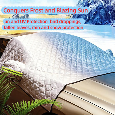 Magnetic Snow Shield for Cars - Heavy Duty Windshield Cover, Frost Protection & All-Season Sunshade | Universal Fit,Easy Install