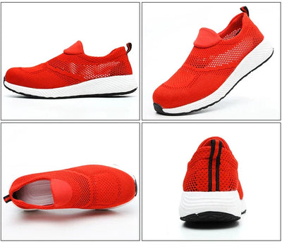 Steel Toe Anti-Puncture Men's Safety Shoes Summer Lightweight Breathable Work Safety Shoes Men Women Work Sneakers
