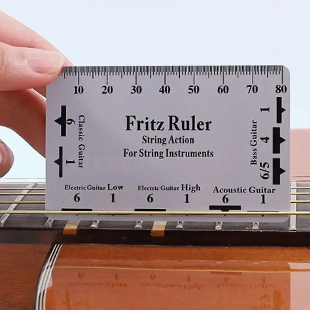 Guitar Strings String Pitch Ruler Measurement Rulers Card Guitar Ruler Compact Instruments Action Gauge Ruler Ukulele Bass
