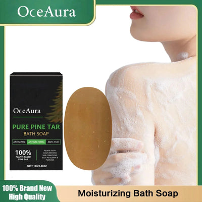 Moisturizing Bath Soap Brightening Anti Skin Dry Itching Deep Cleaning Pores Remove Acarid Dirt Dead Skin Fragrant Pine Tar Soap
