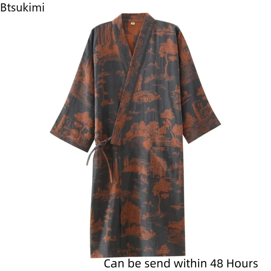 Casual Bathrobe for Men Sleepwear