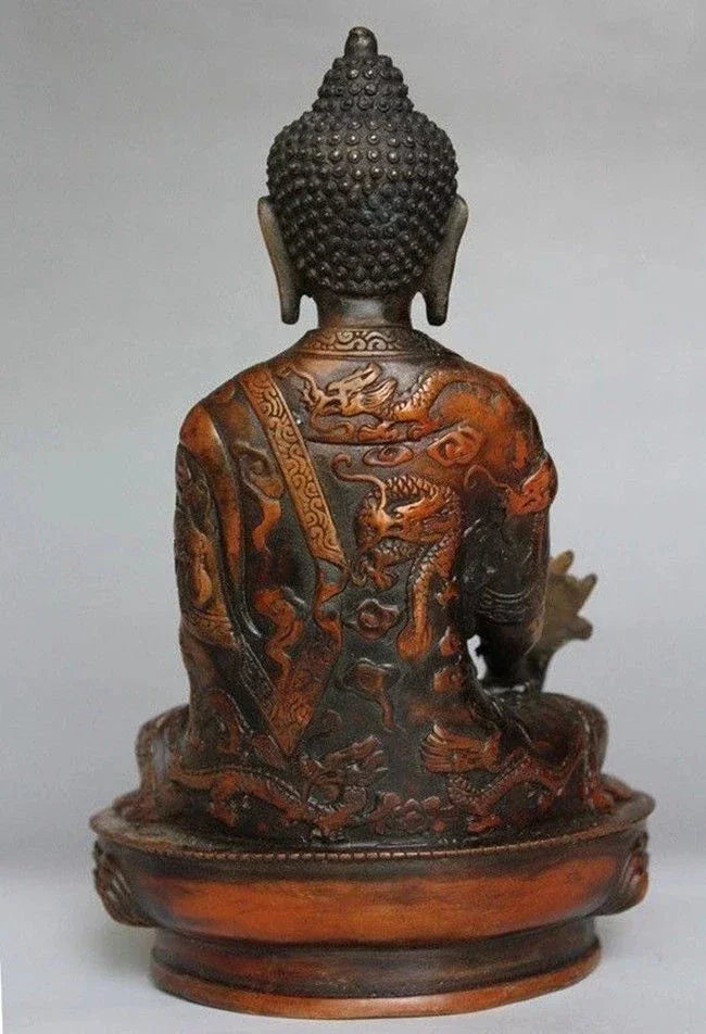 Tibetan Brass Buddhism Bodhisattva Sakyamuni Buddha Statue