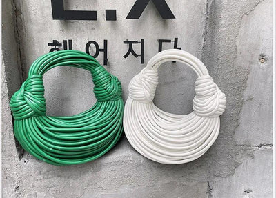 Handbags for Women 2025 New in Gold Luxury Designer Brand Handwoven Noodle Bags Rope Knotted Pulled Hobo Silver Evening Clutch