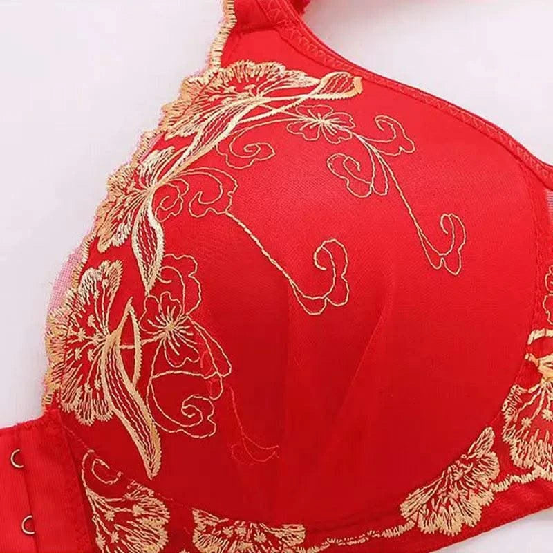 Lace Embroidery Bra Women Front Closure