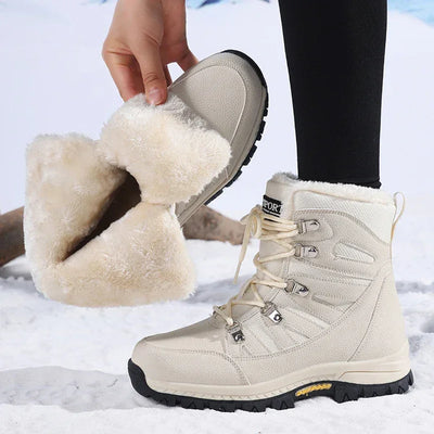 2025 New WinterFleece-Lined Thickened Wear-Resistant Outdoor Climbing Shoes Women's Cotton Snow Boots High-Top Cotton Shoes