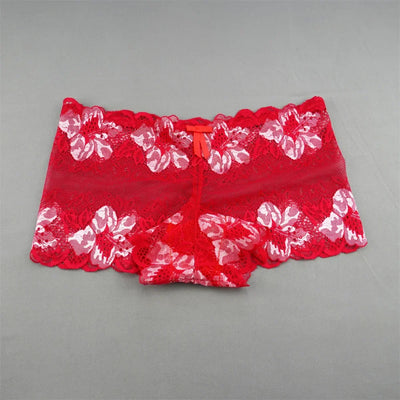 New 2023 Transparent Underwear Women Sexy Lace Panties Women Bikini Bottom Boyshorts Hollow Out Ladies Floral Boxers M-XXL