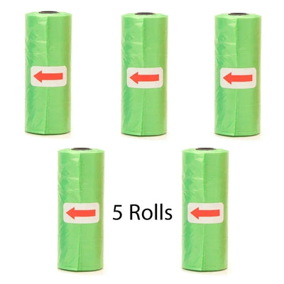 Disposable Pet Poop Bags Dog Poop Bag Bone Dispenser with Leash Clip Puppy Dog Products Supplies 5Roll(75Pcs) Bags