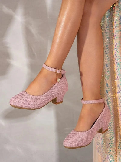 Non-slip Children's Leather Shoes with Heels | Catwalk | Versatile Girls Fashion |  Kids | Princess, Wedding, Party Shoes