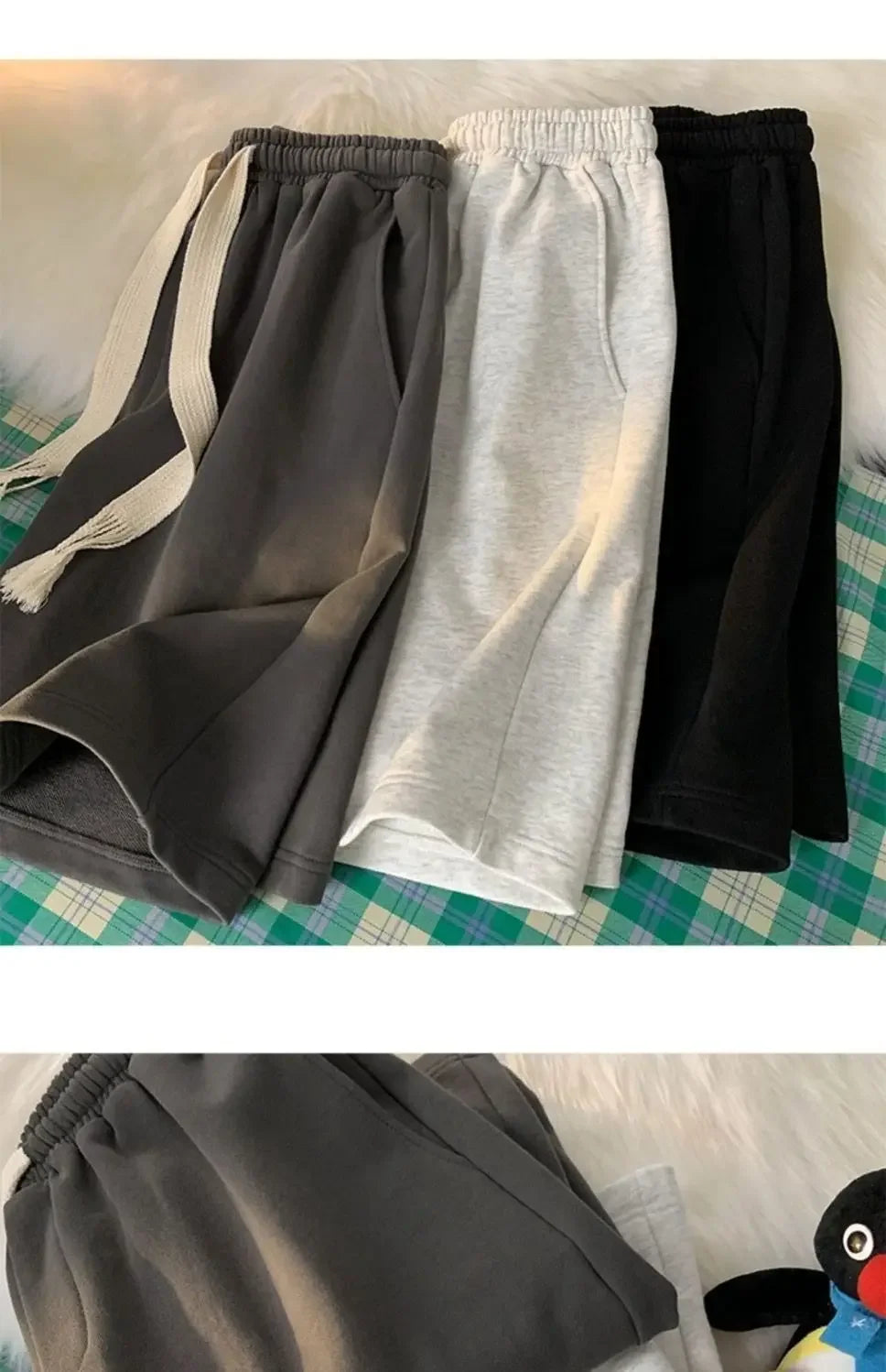 Solid Color Wide-leg Pants for Men New in Summer 2025 Loose and Versatile Sporty Mid-length Shorts Trendy