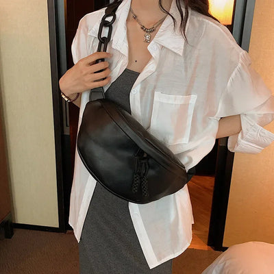 Designer Woman Waist Bag Quality Soft Leather Fanny Pack Purse Fashion Brand Ladies Belt Bag Luxury Shoulder Crossbody Chest Bag