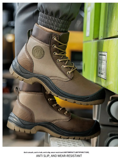 Men's safety shoes are anti smashing, anti piercing, anti-static, anti slip, wear-resistant, and splash proof work shoes