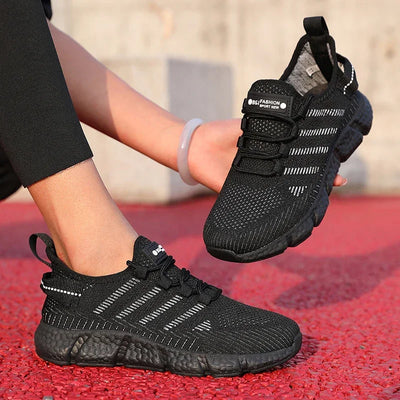 Women's Running Shoes Breathable Mesh Fabric Fashionable Sneakers Lightweight Casual Versatile Luxurious Men's Tennis Flat Shoes