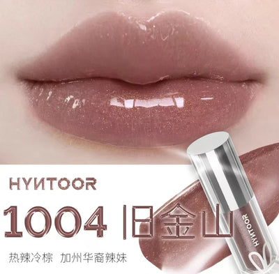 HYNTOOR Lip Gloss Shiny Shimmer Mirror Hydrating Moisturizing Water Shine Lipstick Nourishing Care Dewy Lip Makeup