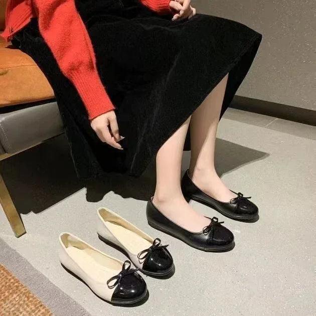 Women’s elegant bow-knot slip-on loafers flat shoes fashion ballerina woman/ladies zapatos de mujer
