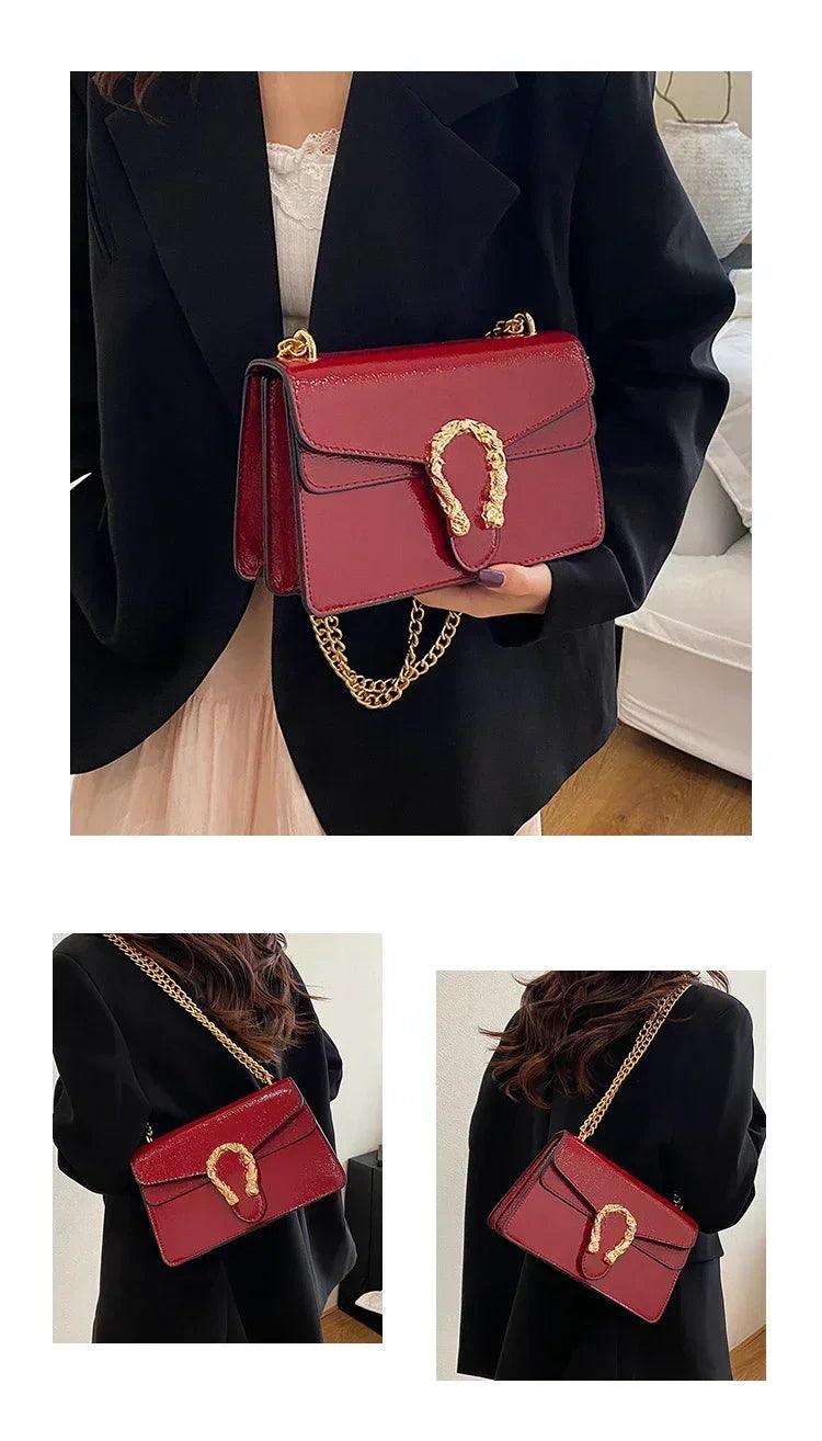 Luxury brand leather handbag for women elegant classic popular ladies shoulder bag by famous designer modern